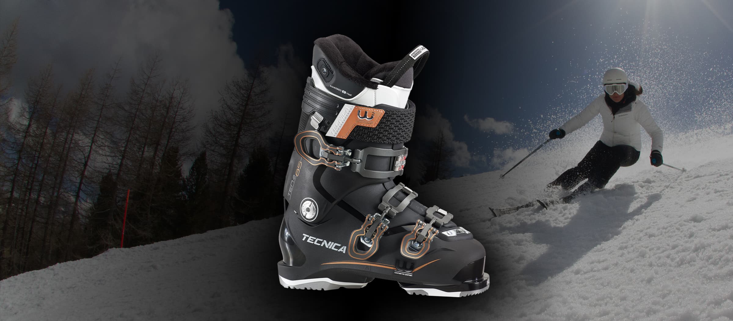 Tecnica Ten.2 65 W Womens Downhill Black Ski Boots 26.5