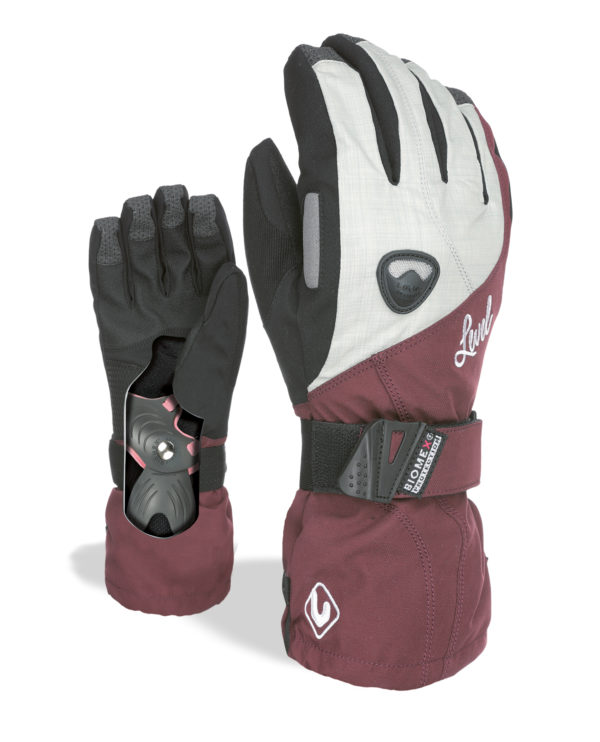 Level Fly Short Snowboard Gloves BioMex Wrist Protection Vented Membra  Therm