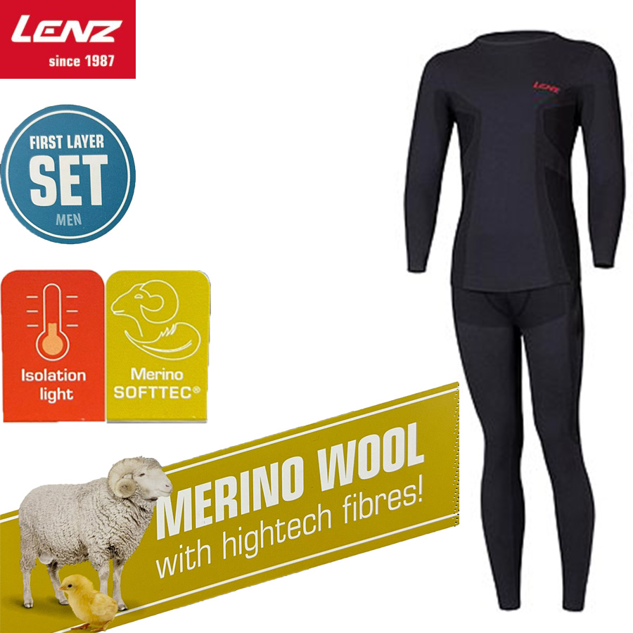 Sous-vêtement technique de ski chaud - Set of merino Underwear Lenz