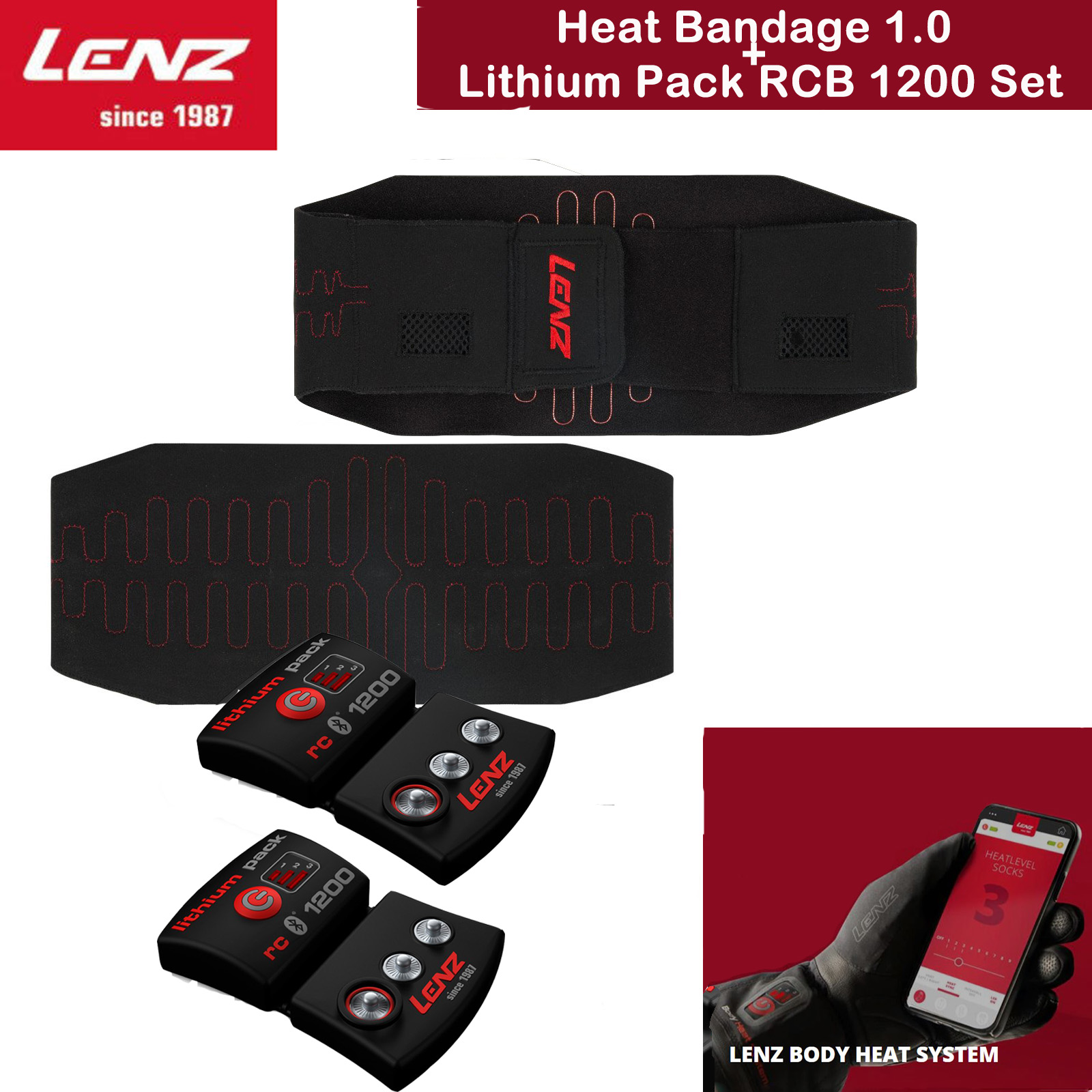 Plantillas calefactadas Lenz Heat Sole 1.0 + Baterías RCB1200 Bluetooth